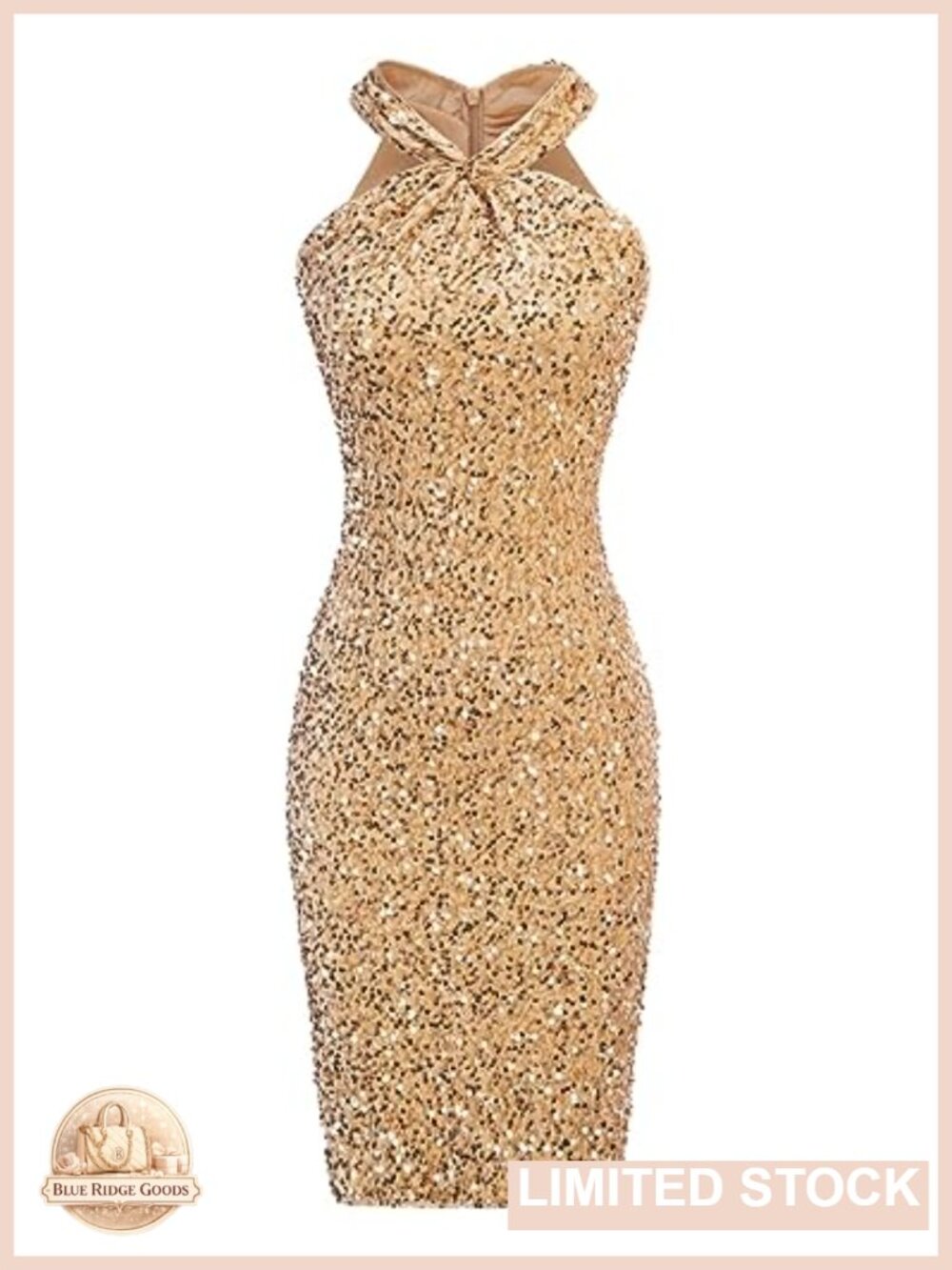 Sequin Halter Bodycon Mini Dress Sleeveless Cocktail Party
